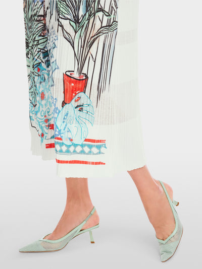 Knitted sleeveless dress - Off-white Multi