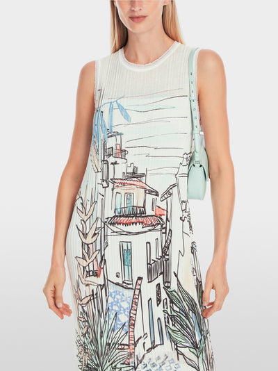 Knitted sleeveless dress - Off-white Multi