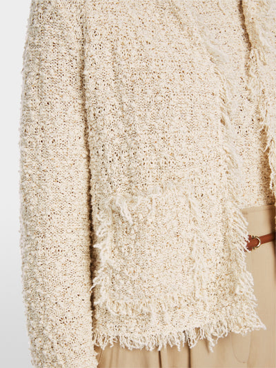 Bouclé cardigan - Cappuccino Macaron