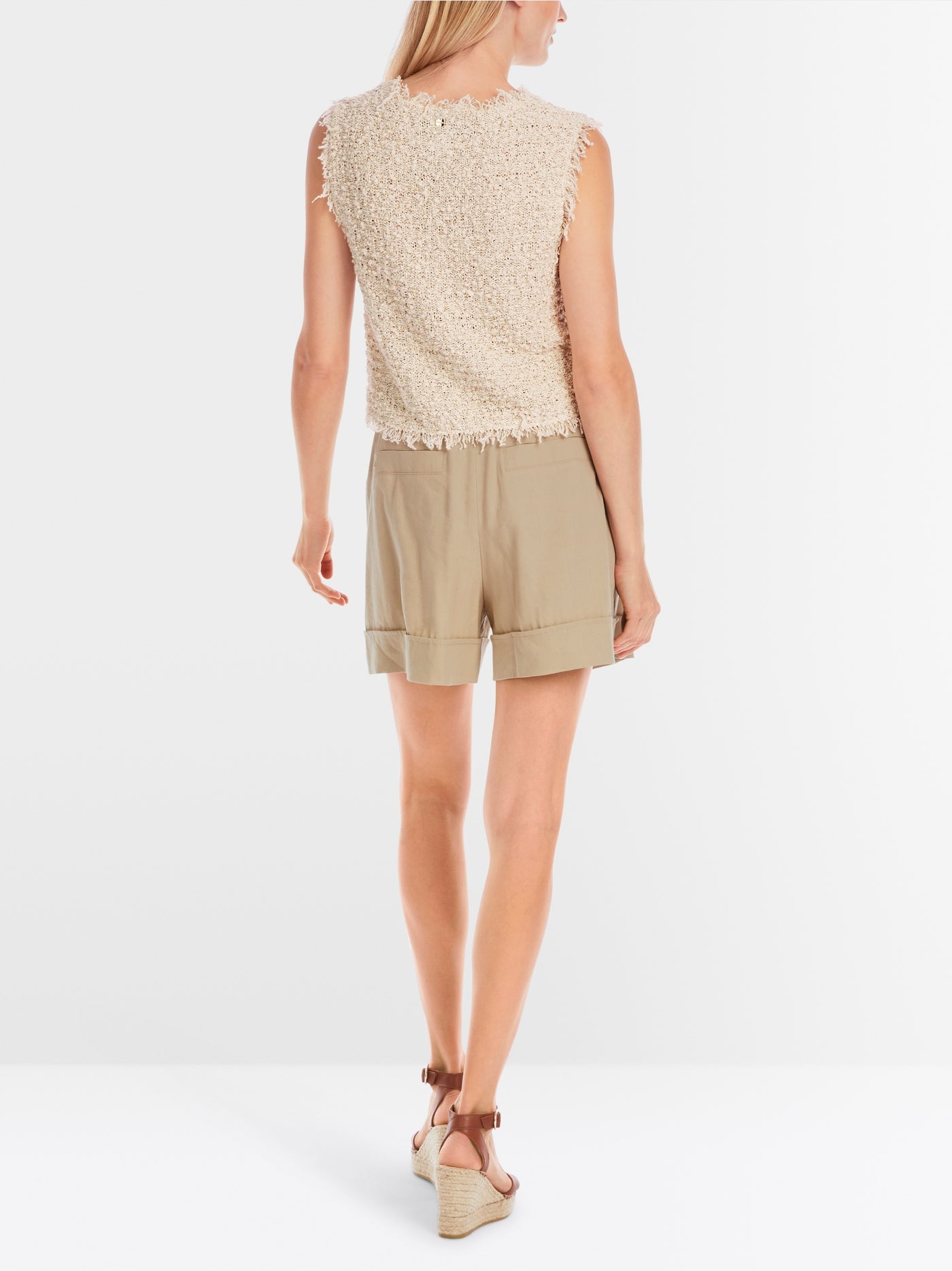 Knitted in Germany sleeveless knit top - Cappuccino Macaron