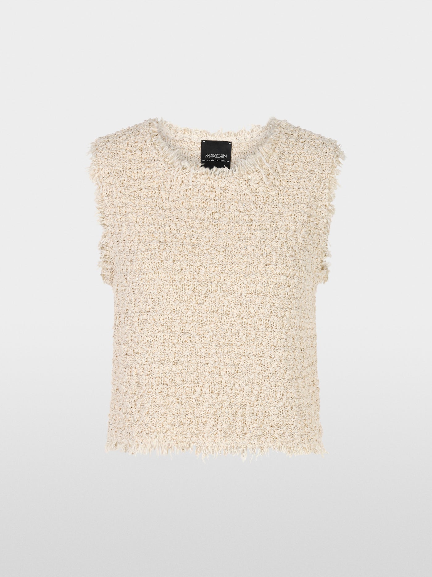 Knitted in Germany sleeveless knit top - Cappuccino Macaron