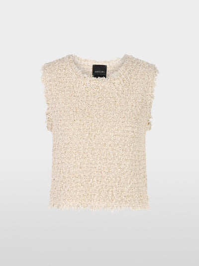 Knitted in Germany sleeveless knit top - Cappuccino Macaron