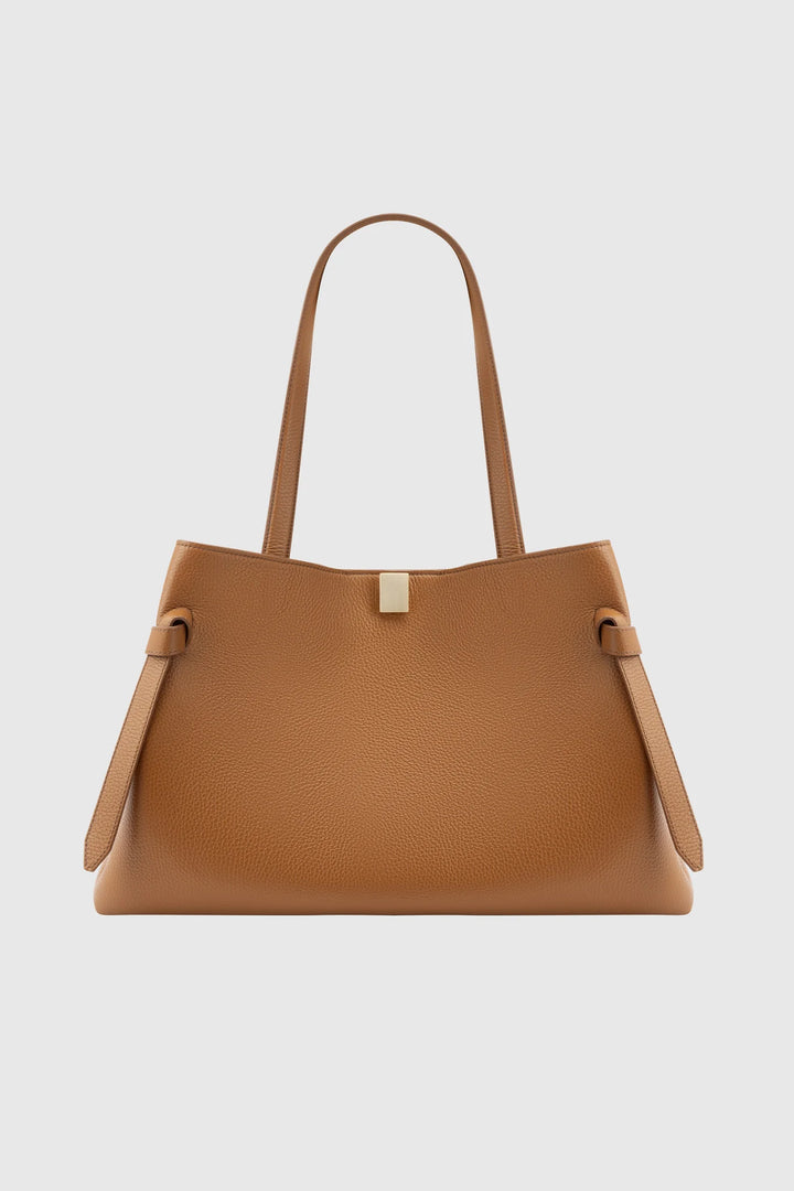 Gyoza Tote in Hazel Pebble Grain Leather