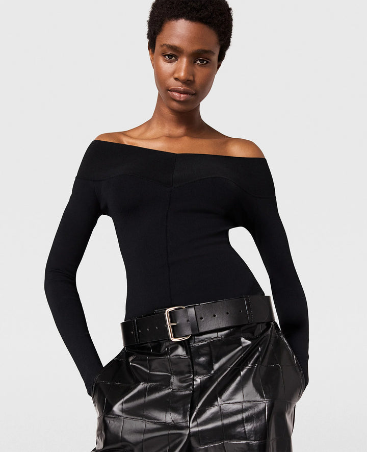 Stella McCartney - Straight-Neck Long-Sleeve Top - Black