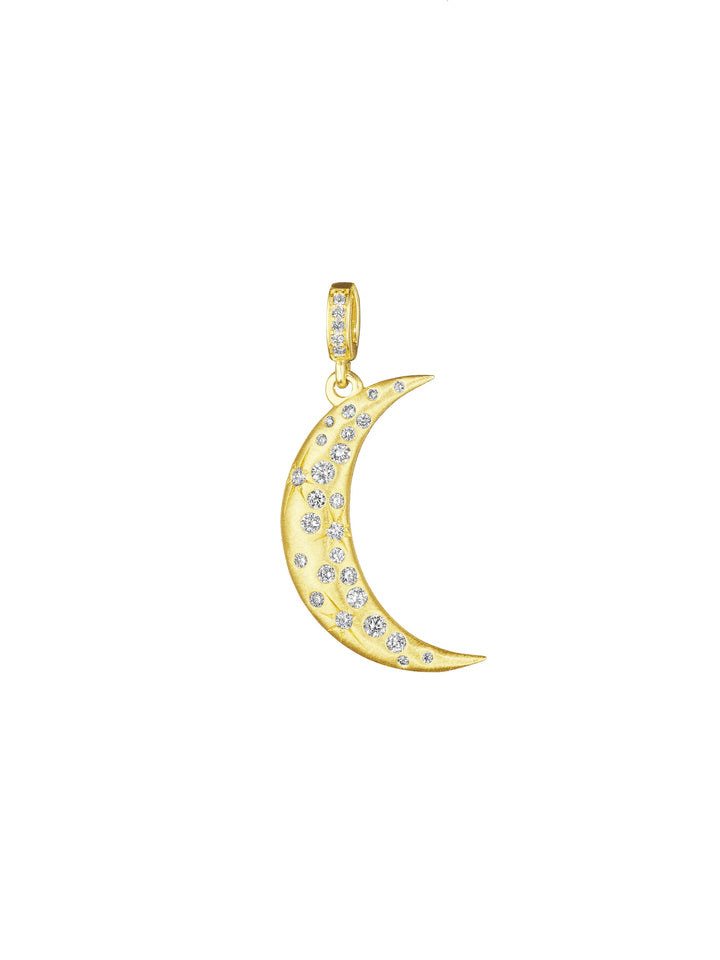 Galaxy Crescent Moon Necklace Medallion