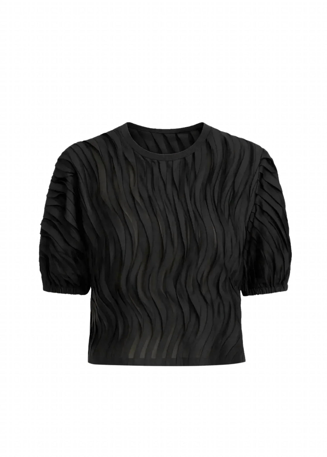 Vayda Short Sleeve Top - Black