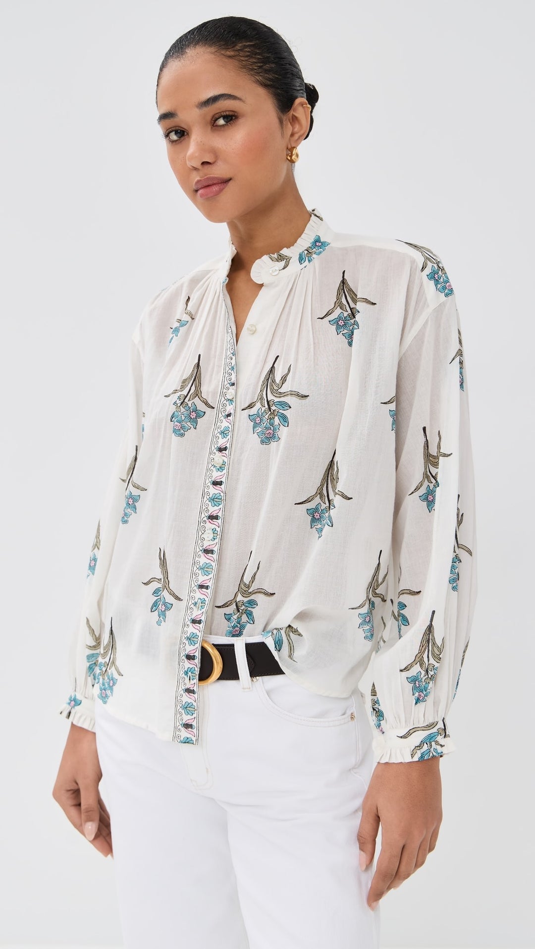 Alix of Bohemia - Poet Sky Mist Flower Blouse