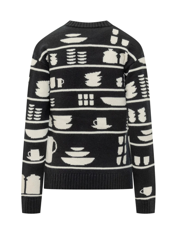 Crockery Jacquard Jumper - Black/White