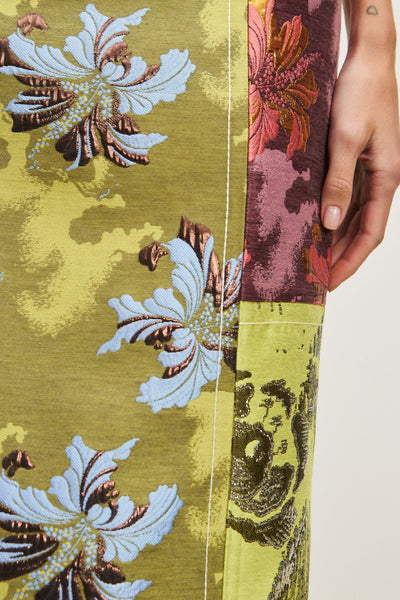 ADRIANA JACQUARD GOWN - Brown/Green Multi