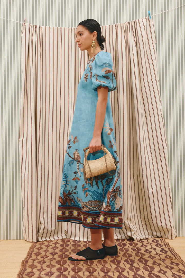 Georgie midi dress - Blue Multi