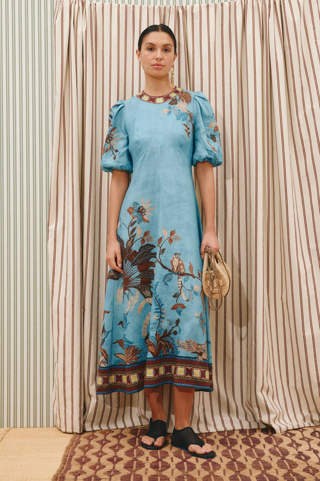 Georgie midi dress - Blue Multi