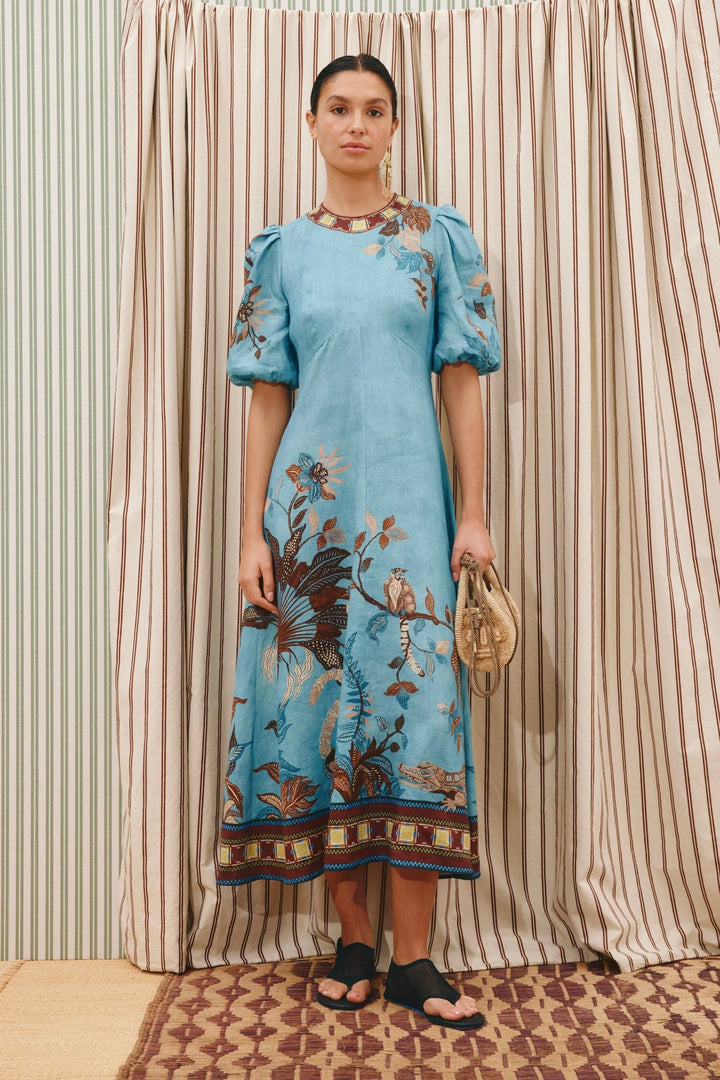 Georgie midi dress - Blue Multi