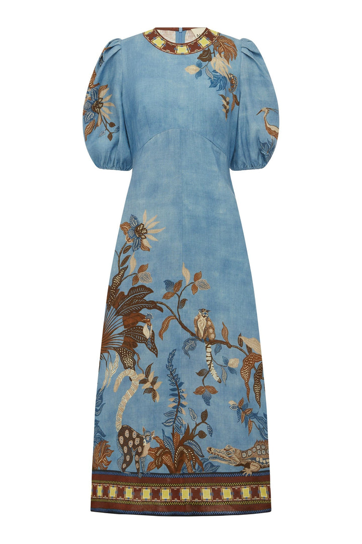 Georgie midi dress - Blue Multi