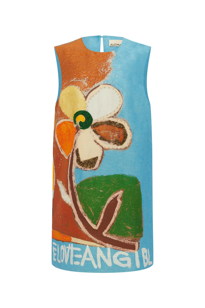 Lenny Embellished Mini Dress - Medium Blue