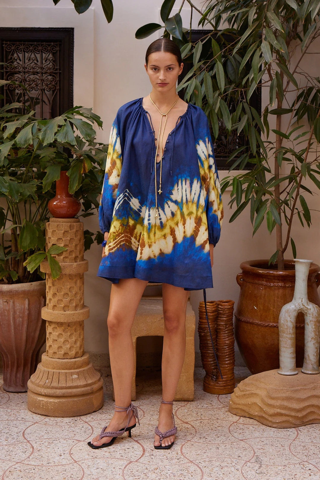 alemais mini dress Wilson in Cream with a belt to define the waist Alemais - Leela embroidered mini