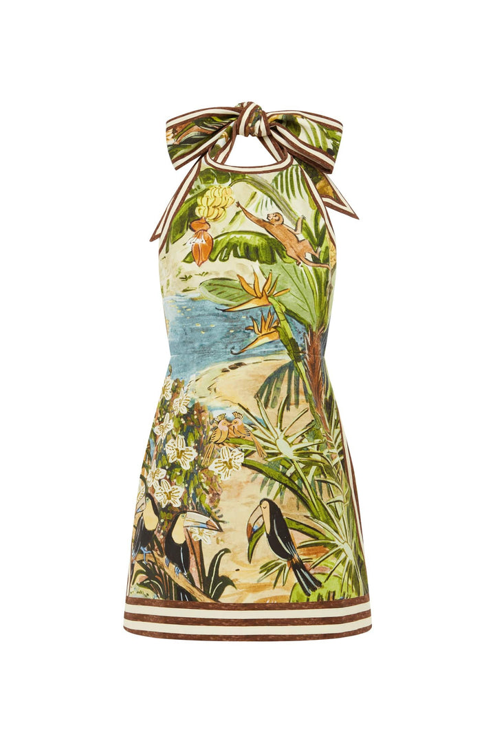 Toucan Tango Halter mini dress - Green Multi