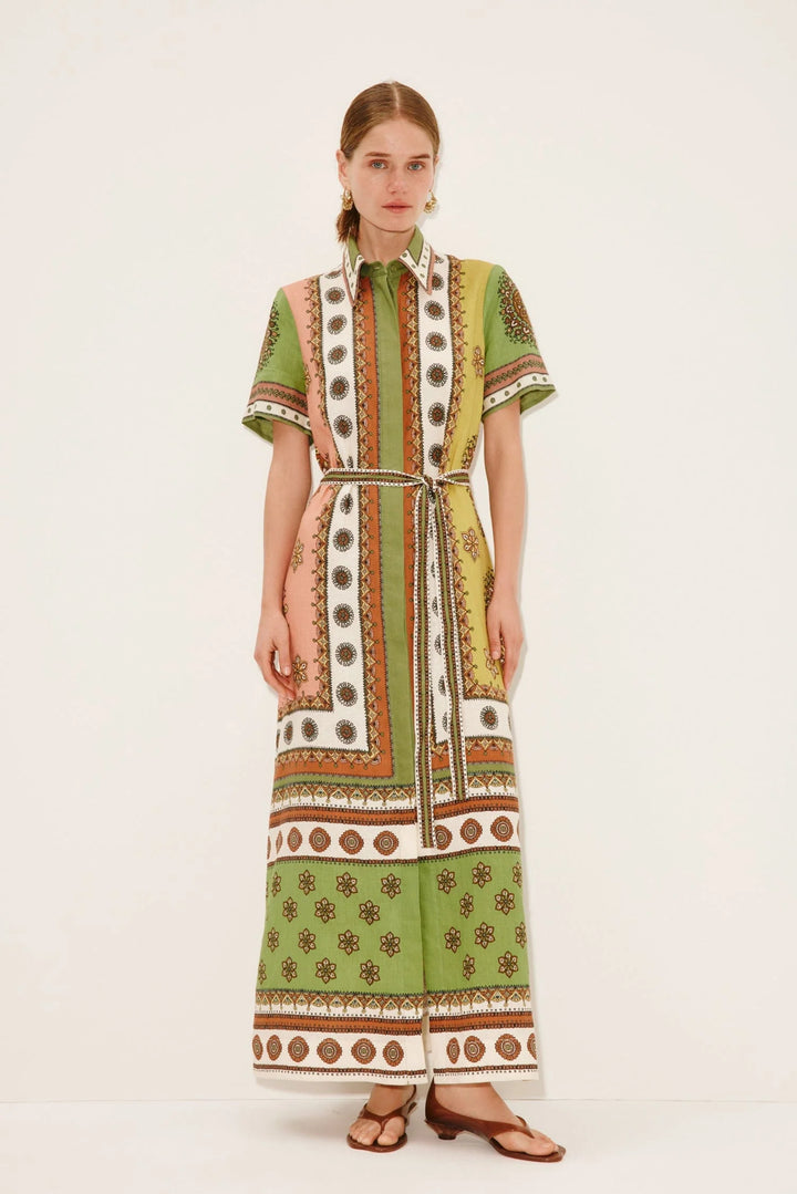 contina shirtdress - green multi
