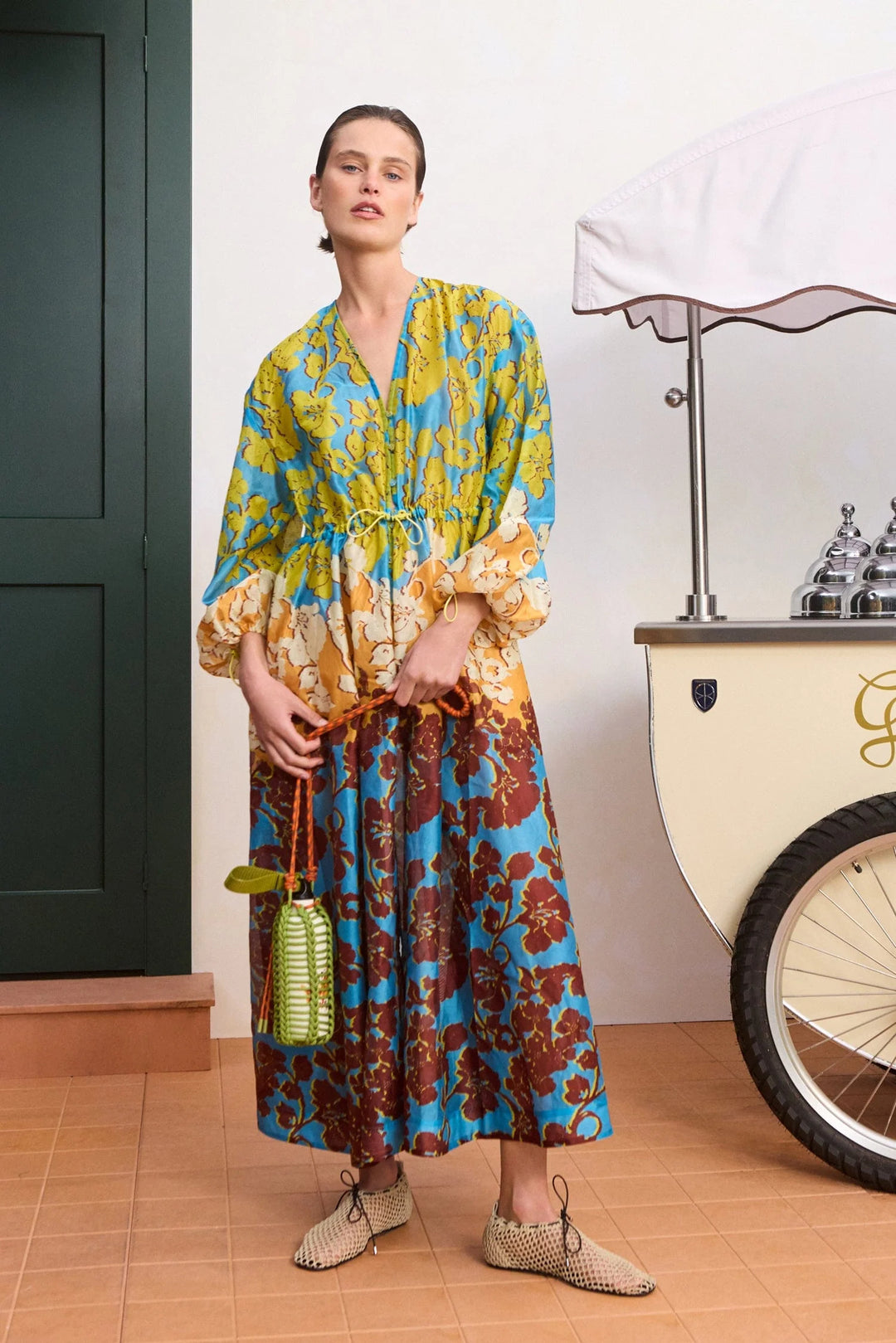 Splice Shirtdress - Green Multi