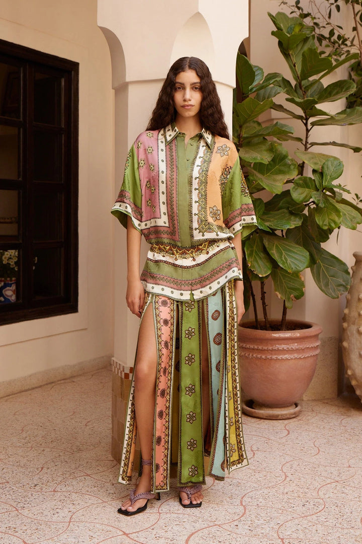 CONTINA SKIRT - Green Multi
