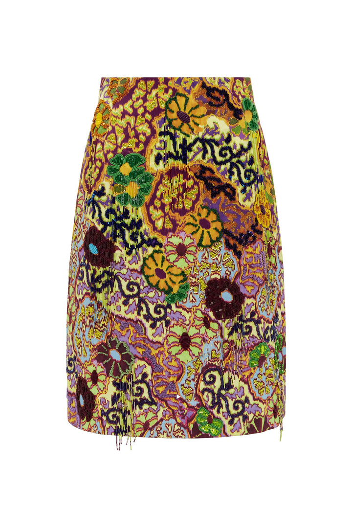 Joanna Embellished Skirt - Green Multi