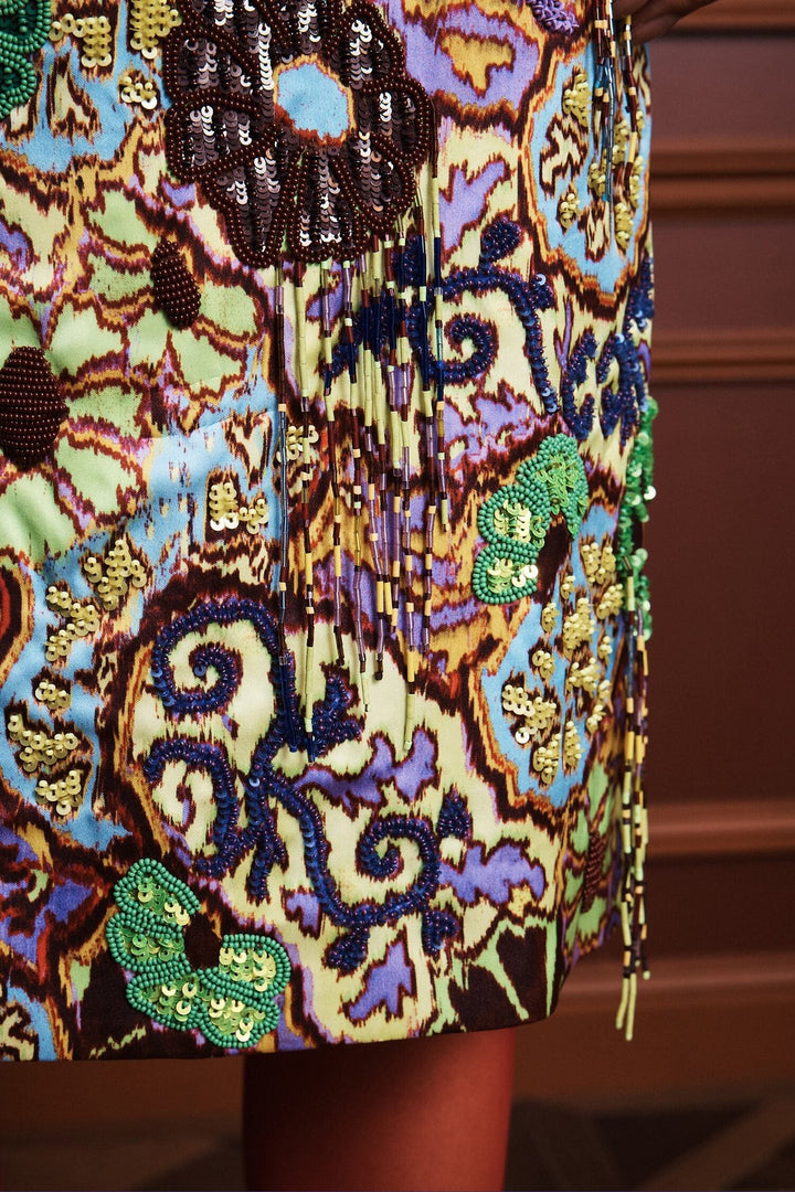 Joanna Embellished Skirt - Green Multi