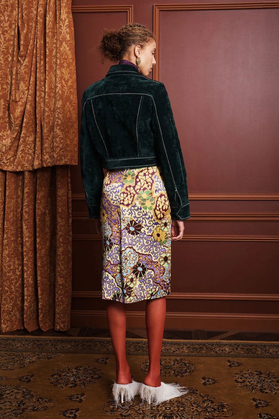 Joanna Embellished Skirt - Green Multi