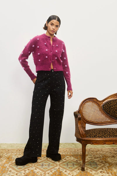 Elia Cropped Cardigan - Mulberry