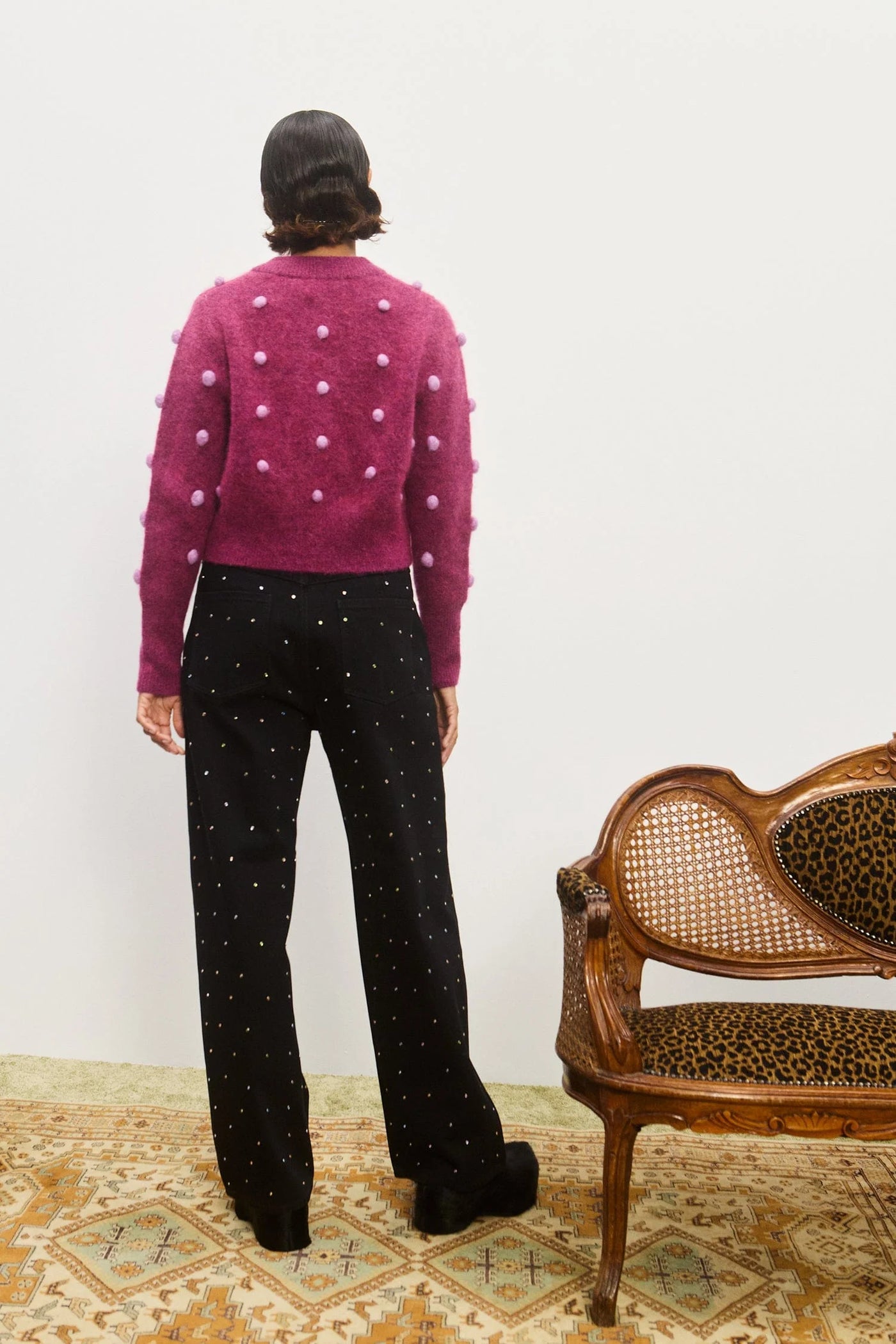 Elia Cropped Cardigan - Mulberry