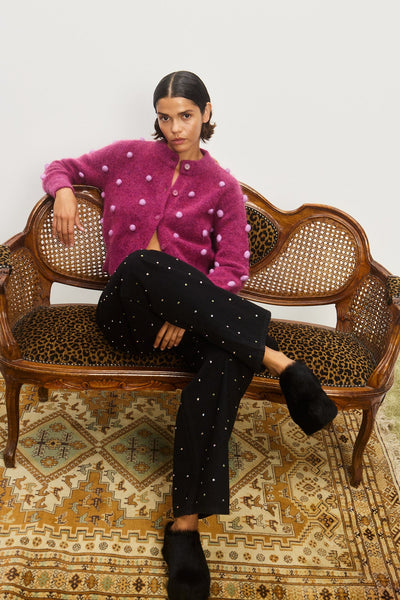Elia Cropped Cardigan - Mulberry