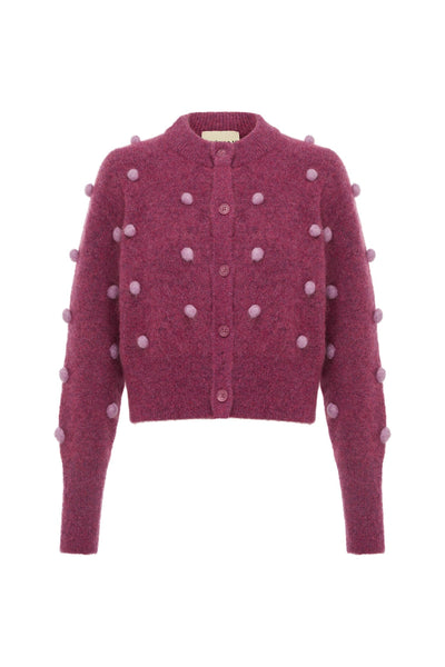 Elia Cropped Cardigan - Mulberry
