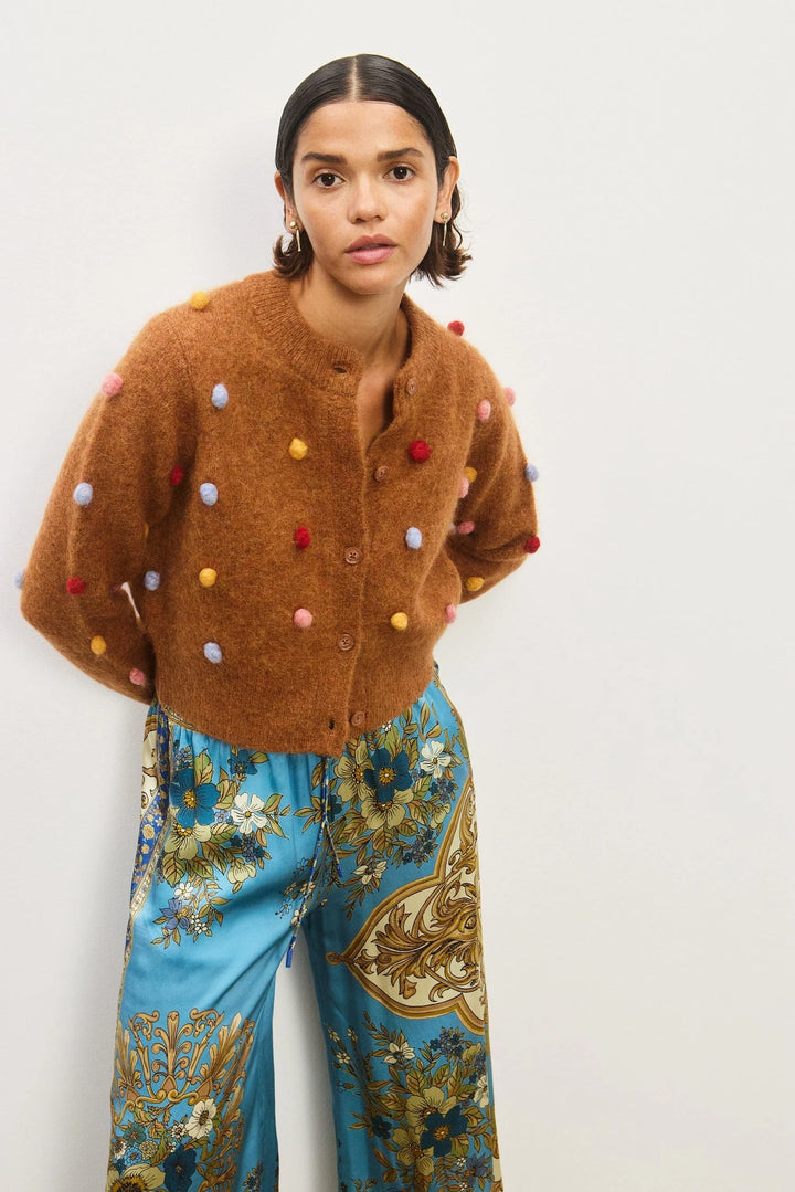 Elia Tobacco Cropped Cardigan - Tobacco