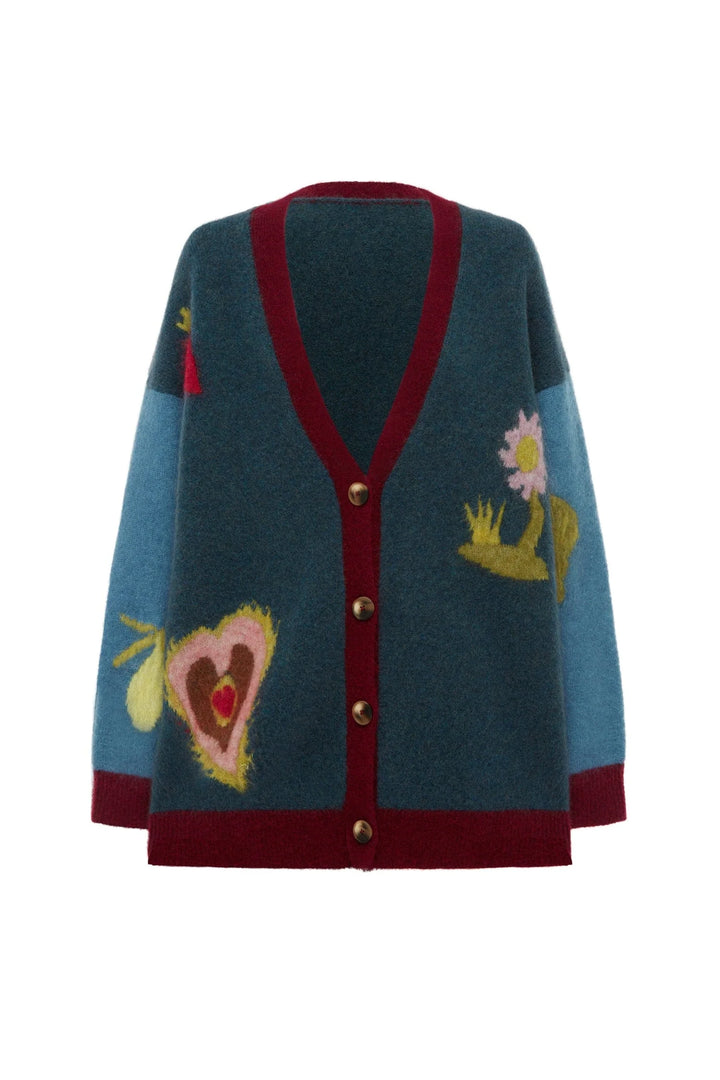 FREDO CARDIGAN - Blue Multi