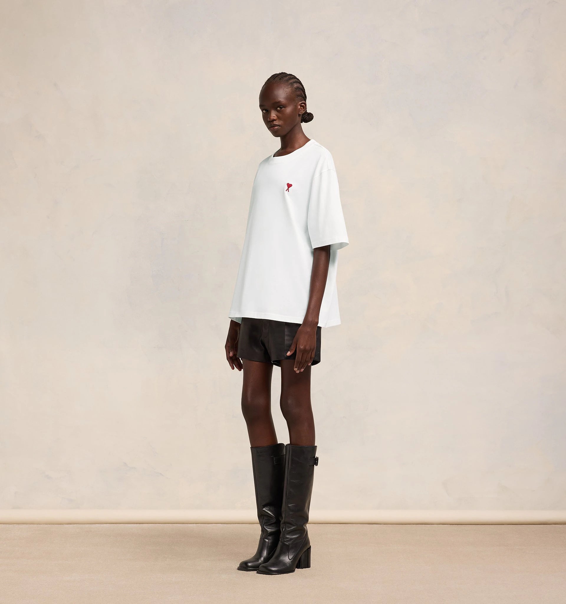 Ami Paris AMI DE COEUR ボクシーフィットTシャツ 黒XS Ami De Coeur 