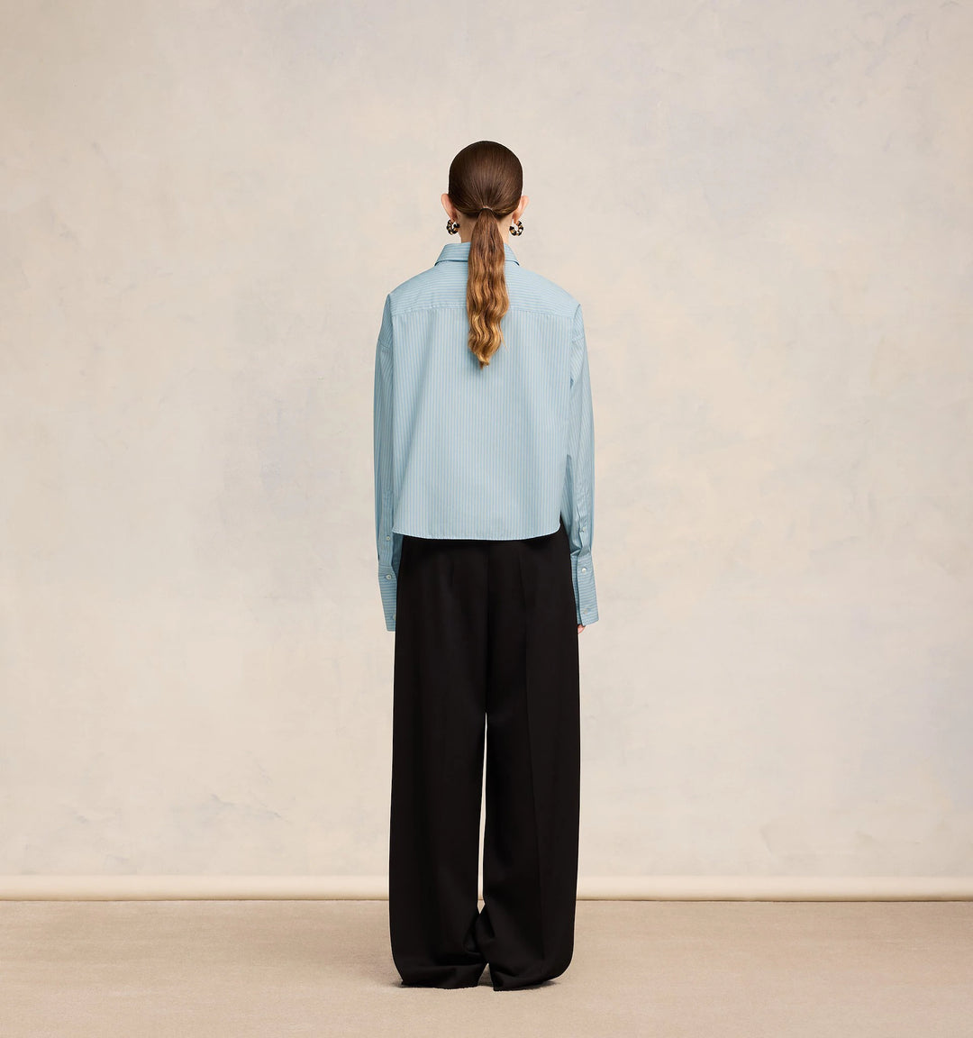 Cropped Shirt - Cashmere Blue/Chalk