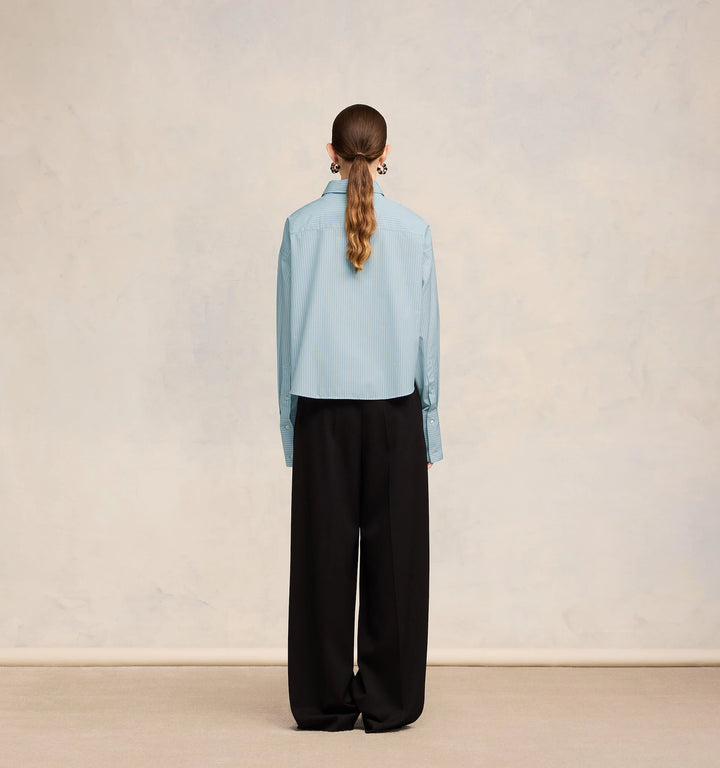 Cropped Shirt - Cashmere Blue/Chalk