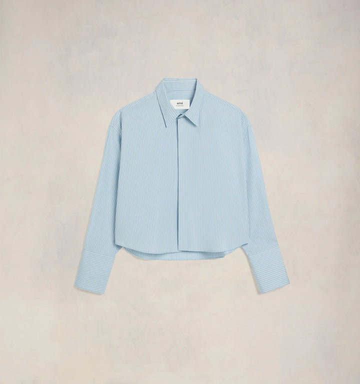 Cropped Shirt - Cashmere Blue/Chalk
