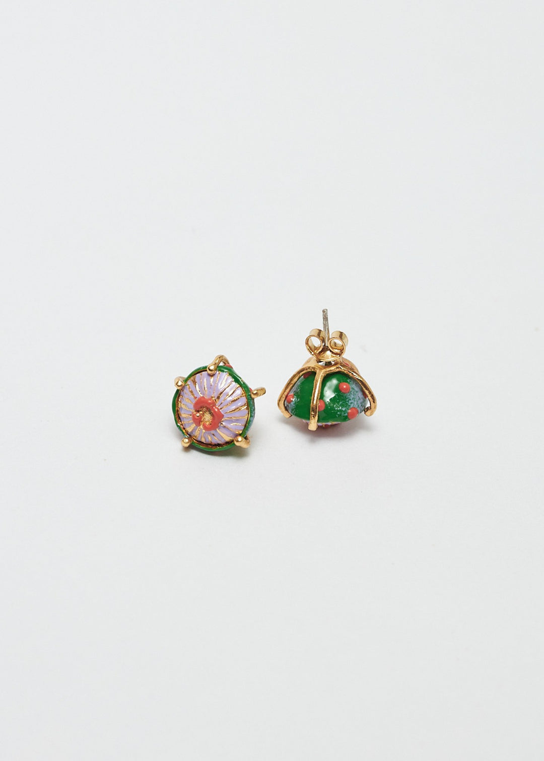 Sombrerito Mini Lilac & Green Earrings