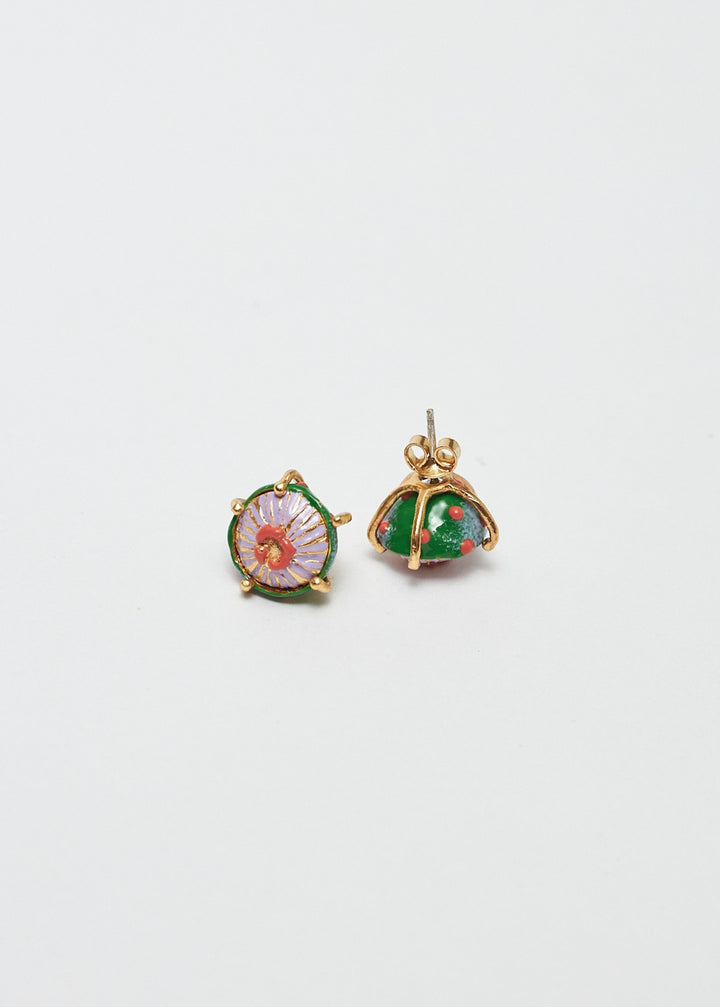 Sombrerito Mini Lilac & Green Earrings