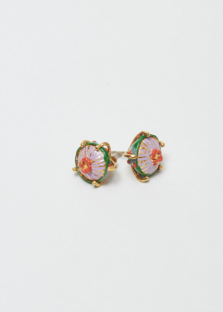 Sombrerito Mini Lilac & Green Earrings