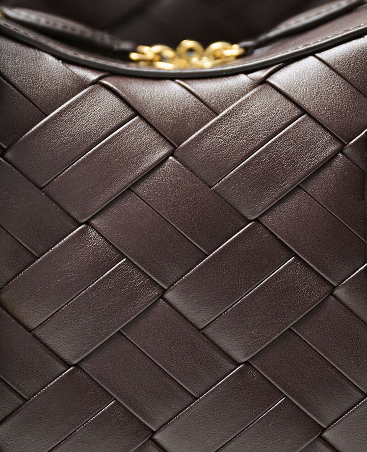 Stella Ryder Woven Shoulder Bag - Chocolate