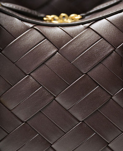 Stella Ryder Woven Shoulder Bag - Chocolate