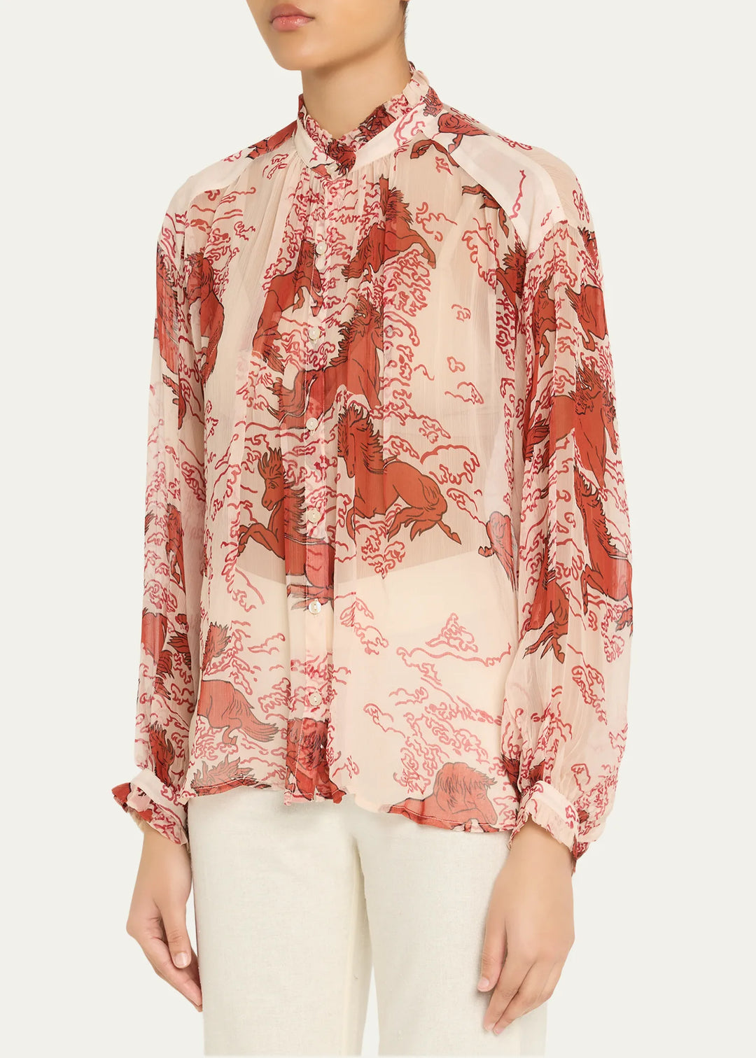 Alix of Bohemia - Poet Rouge Pegasus Long-Sleeve Blouse