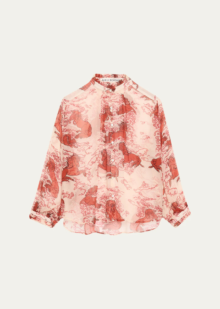 Alix of Bohemia - Poet Rouge Pegasus Long-Sleeve Blouse