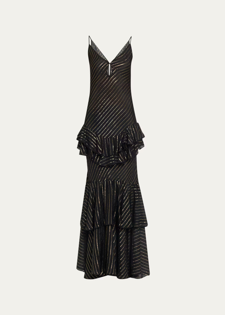 Silk Reinterpretation Maxi Dress - Black Multi