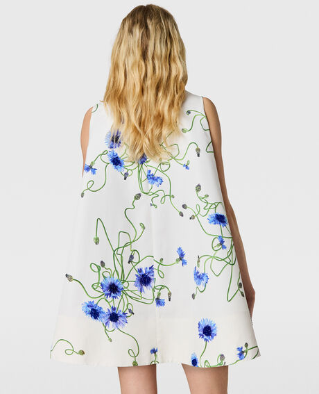 Floral A-line Dress - Blue Multi