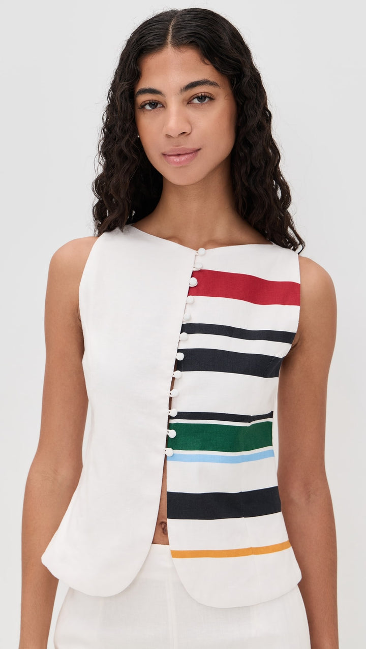 Genoya Top –  White Multi