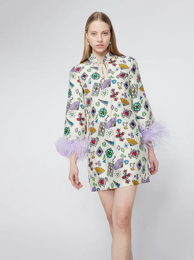 Carlotta Playing Cards Mini Dress