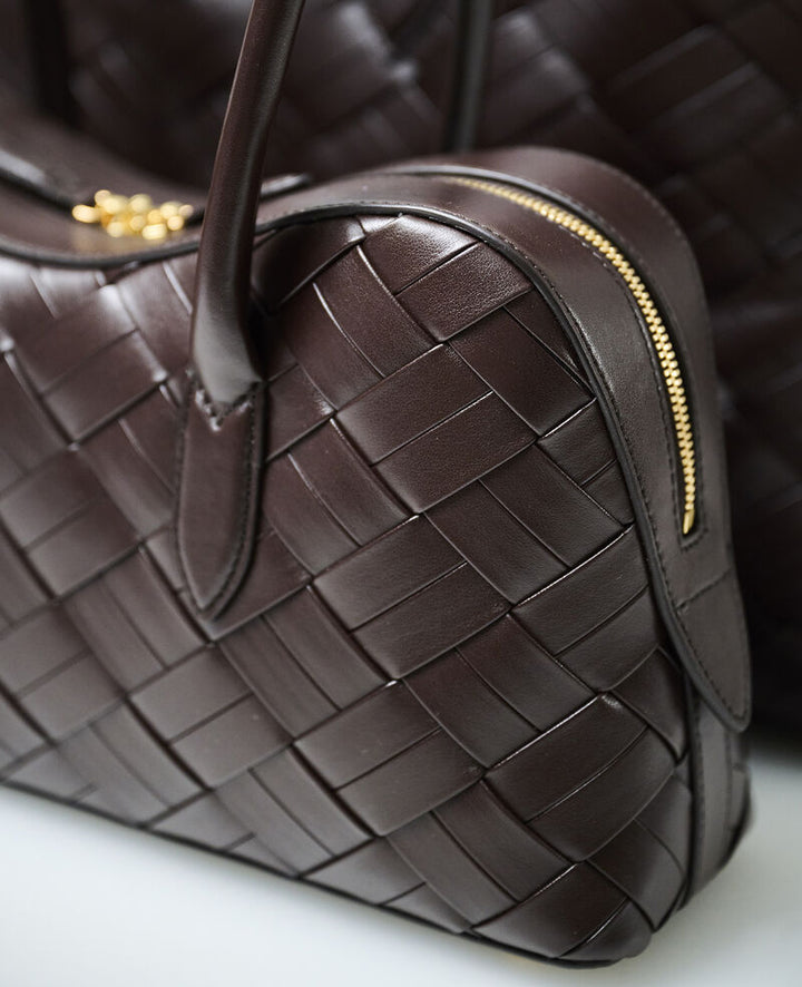 Stella Ryder Woven Shoulder Bag - Chocolate