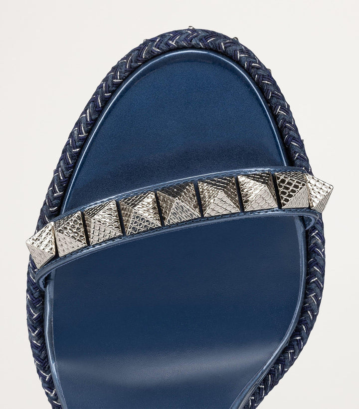 Pyraclou Leather Wedge Sandal - Medium Blue