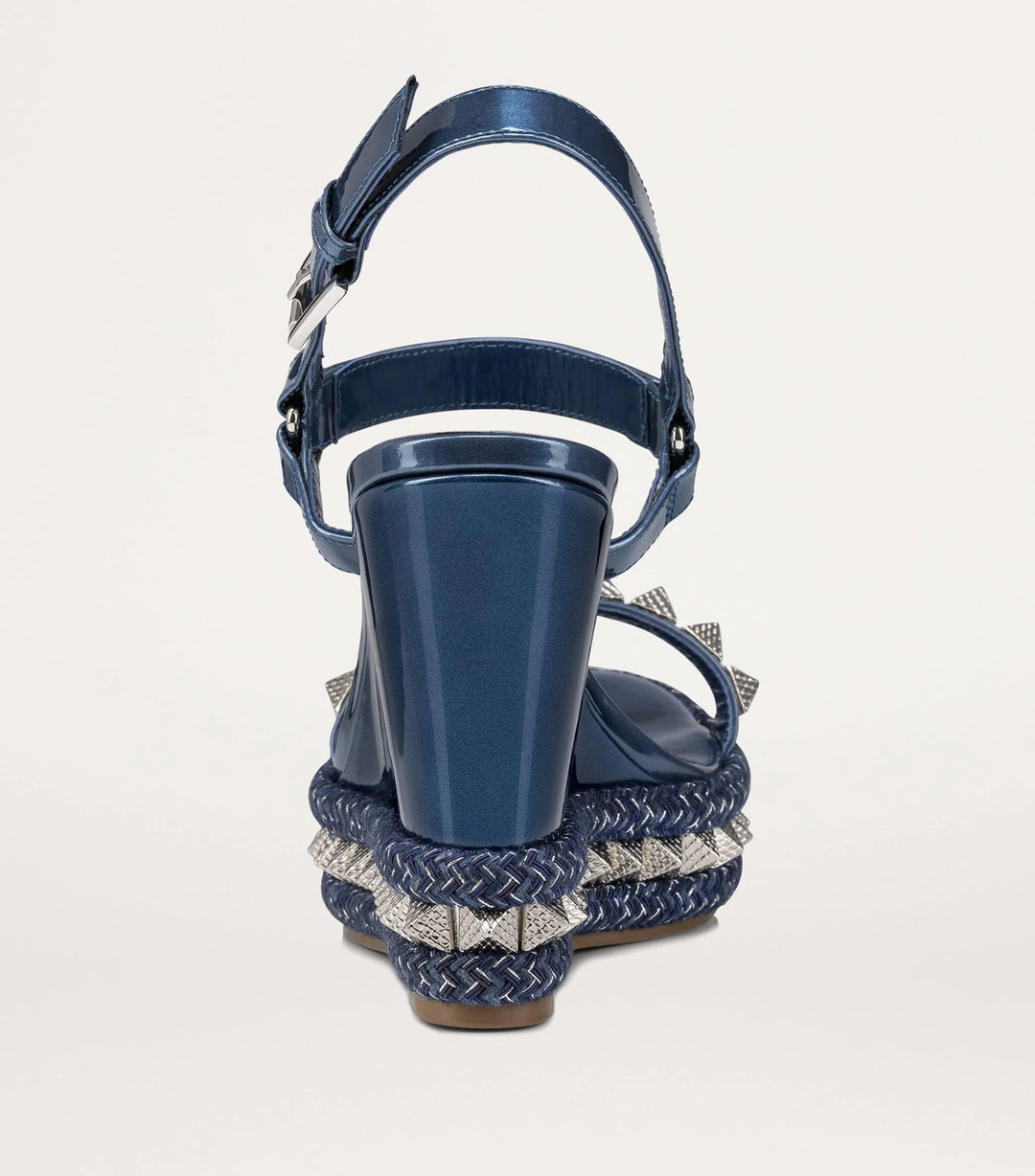 Pyraclou Leather Wedge Sandal - Medium Blue
